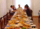 kyrgy wedding feast  Any food that was left over from the wedding was shared with people from the town where Bema grew up.