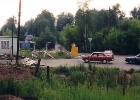 railxing  In Ex-Soviet countries they don't mess around with lowering a flimsy boom over railway crossings - they just raise up a couple of steel things to stop you crossing. Much more effective.