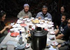 insideyurt  Lunch inside a traditional Yurt.