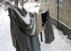IMG 1789  Clothes hanging out to dry with snow on them.