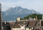 IMG 3333  Lucerne  This is the view of Mt. Pilatus from the town. If you look carefully you can see the hotel complex where we stayed on top of the mountain.