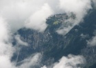 IMG 4490  M�nnlichen  We could see the village of Murren from M�nnlichen. Our hotel is the white building right on the edge of the cliff.