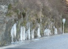 P1030042  An ice waterfall by the side of the road Vianden, Luxembourg