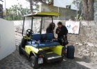 IMG 8936  There are no cars allowed in Stromboli so everyone uses golf carts and little scooter trucks to get around. This was one of our taxis.
